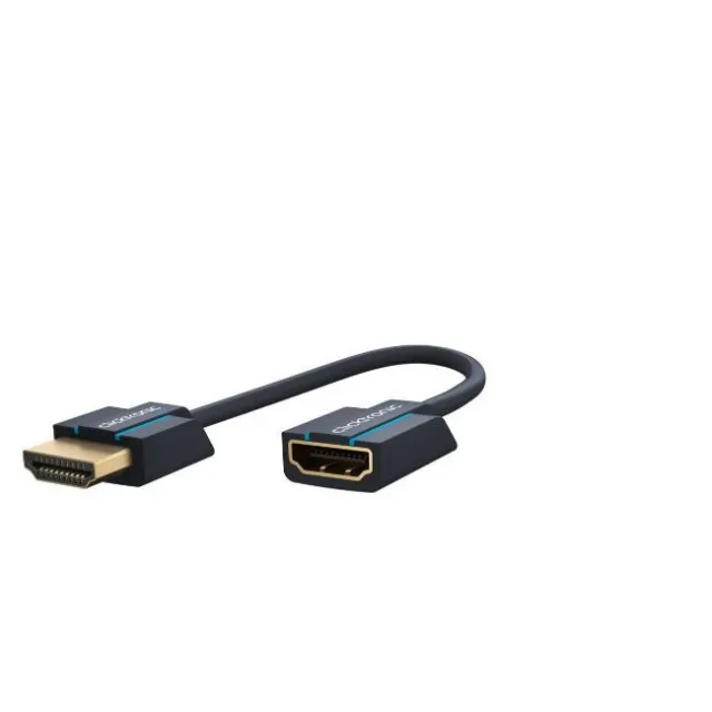 Clicktronic 0.02m HDMI Male to Female Adaptor Audio/Video Cable Connector Black