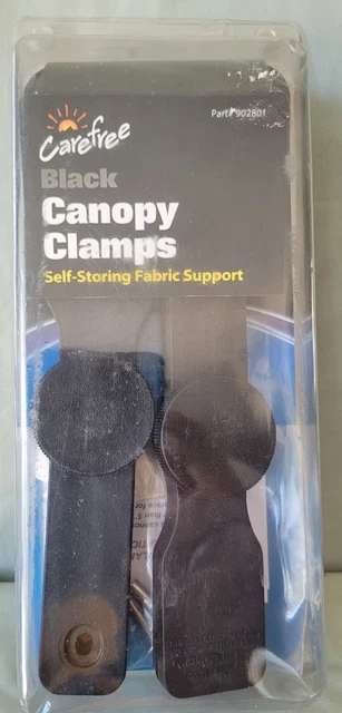 Carefree of Colorado 902801 Black Patio Awning Canopy Clamps - 2pk NIP