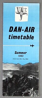 Dan Air Airline Timetable Summer 1963
