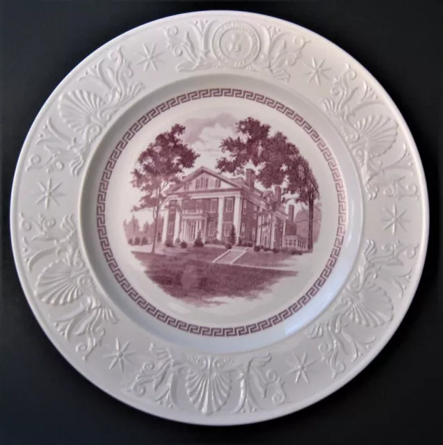 Wedgwood Plate, Amherst College, President’s House, Mulberry Red, 1934