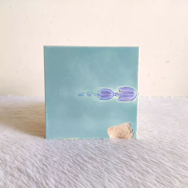 1940s Vintage Beautiful Floral Architecture Furniture Tile Rare Decorative TL36 2