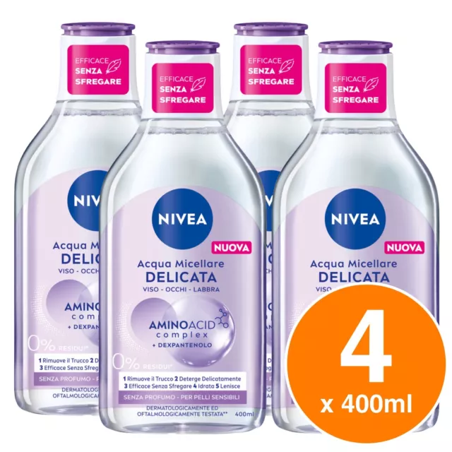 Nivea Acqua Micellare Delicata Detergente Struccante Pelli Sensibili 400ml