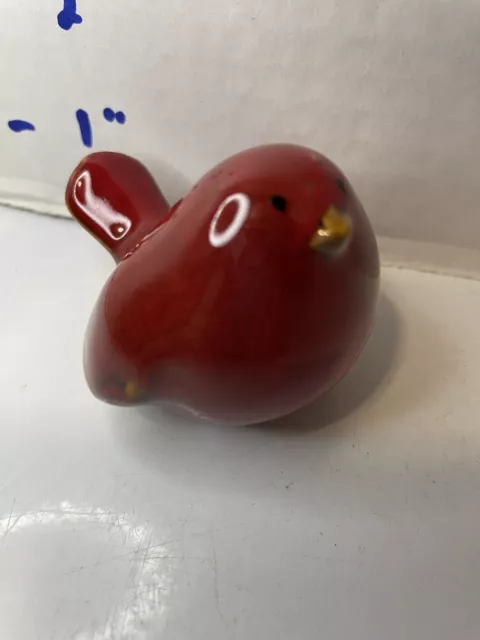 Vintage Red Ceramic Bird small