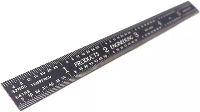 5R Flexible Machinist Ruler with Markings - 6 Inches, Black Chrome