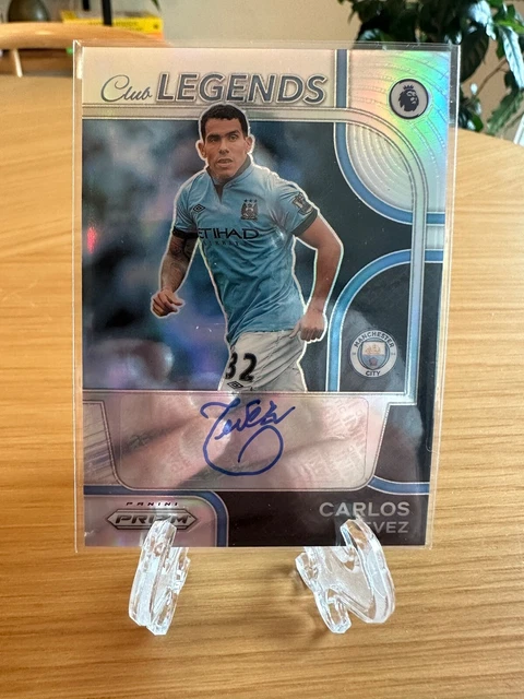 2022-23 Panini Prizm Carlos Tevez /99 Auto Club Legends Manchester City