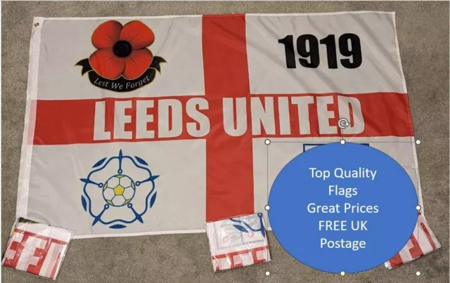 Leeds United - Football Flag 5ft x 3ft  Free Uk Postage