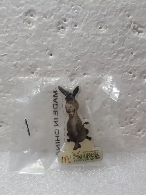 McDonald’s 2010 Shrek Forever After Donkey Enamel Lapel Pin New Old Stock