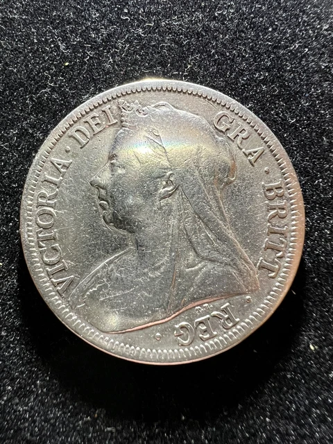 1900 Queen Victoria Half Crown Sterling Silver Coin