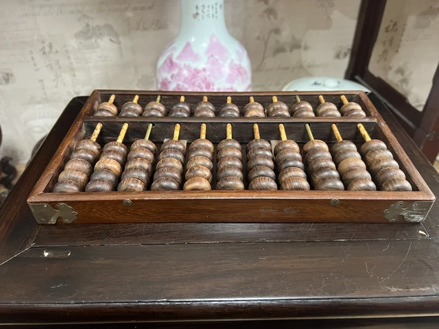 Huanghuali Wooden Abacus 海南黄花梨 Lotus Flower Brand 77 Beads 2