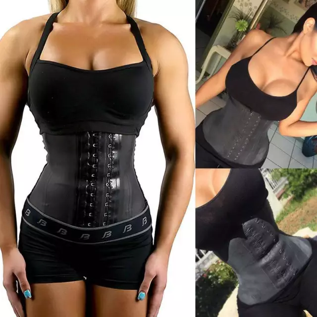 LATEX Waist Trainer Cincher Girdle Slim Long Torso Shaperwear Body Shaper Corset