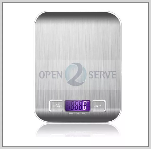 Digital LCD Household Kitchen Scales - Up To 5KG - Food | Liquid | Parcel