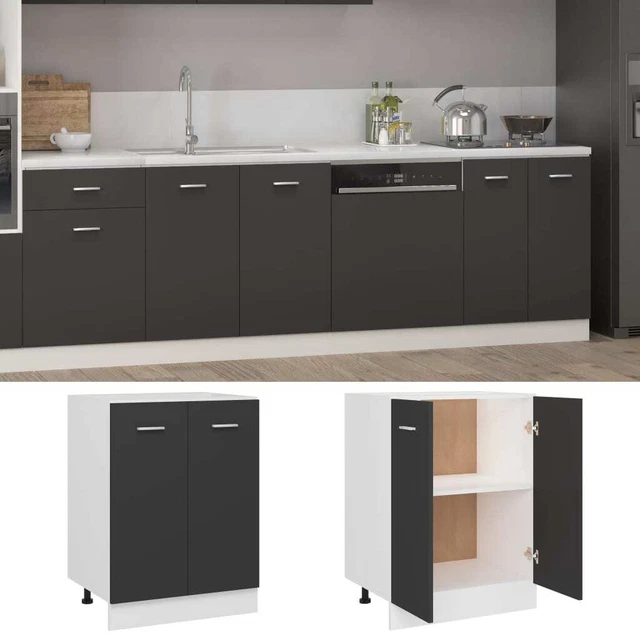 Armoire de plancher Gris 60x46x81,5 cm Aggloméré 2