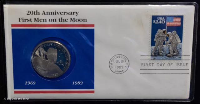 1969-1989 Marshall Islands $5 Commem First Man on the Moon 20th Anniversary FDI