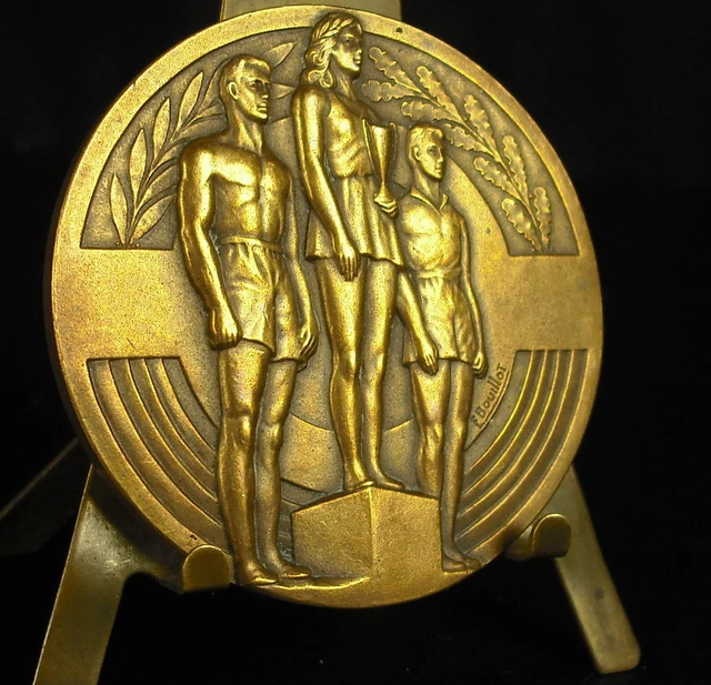 Médaille D'Or Sport Judo Art Déco - Écusson Bancarel - Décoration Française Ancienne