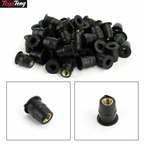 Vis Boulons de Pare-Brise et de Carénage M4 pour Motos, PSLER 10Pcs 4mm Visserie de Pare-Brise en Caoutchouc pour la Plupart des Motos Accessoires de Remplacement Noir