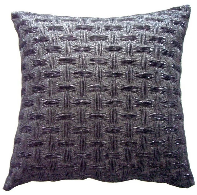 New Perle Silver Black Origami European Size Pillowcase x 2  (One Pair)