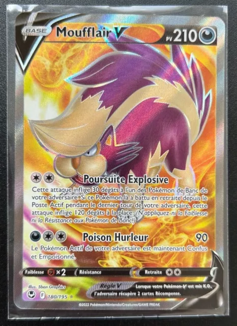 Carte Pokémon Moufflair V 180/195 Full Art - EB12 Tempête Argentée - FR NM