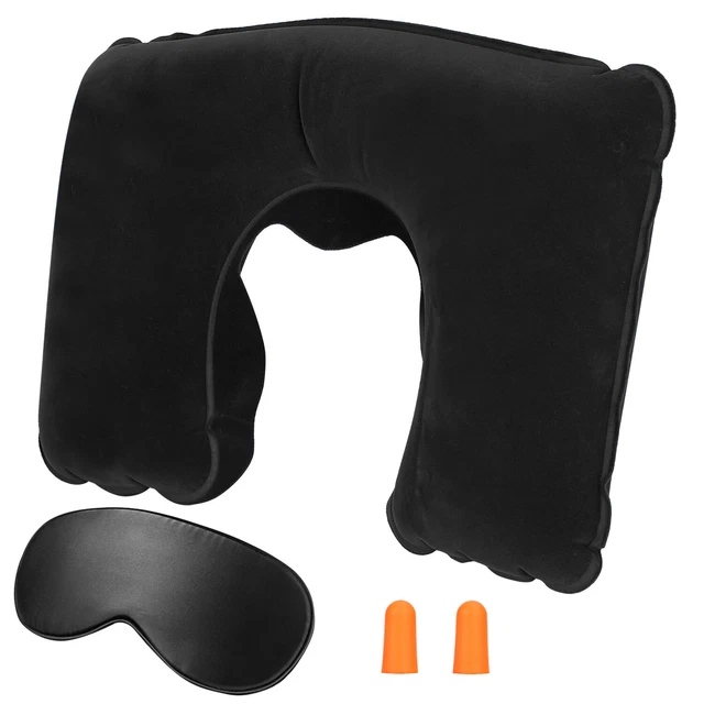 U Shape Inflatable Travel Neck Pillow Airplane Car Cushion Support Head Nap Rest 9