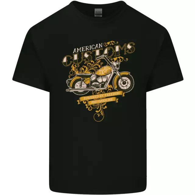 Biker American Customs Motorcycle Chopper Kids T-Shirt Childrens