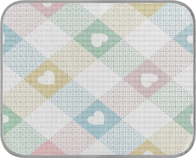Stripe Love Grid 23.6X38.6 Inch Folding Pet Ice Silk Cooling Mat Comfy Rectangul