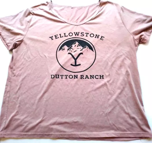 Yellowstone Dutton Ranch Tee Shirt Women's X-Large Beige lightweight