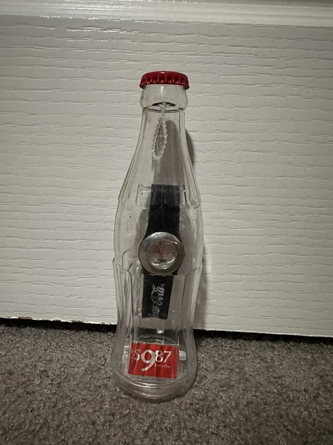 Coca Cola  Wrist Watch In  Coin/ Piggy Bank Bottle 2002