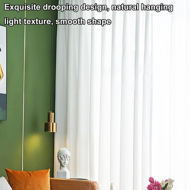 Tulle Curtain Blackout Easy Clean Fine Workmanship Dropping Sheer Curtain