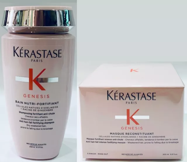 Genesis : Bain Nutri Fortifiant 250ML + Masque Reconstituant 200ML Kerastase