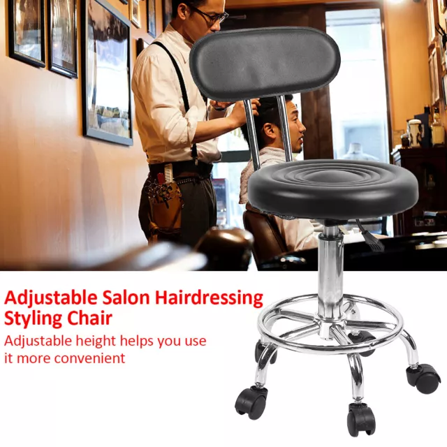 Adjustable Beauty Spa Salon Stool Massage Lift Hairdressing Swivel Bar Chair UK 3