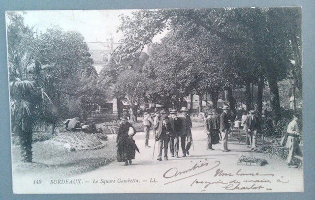 Cpa Bordeaux "Le Square Gambetta"   Ecrite En 1910    Animee    Ttb
