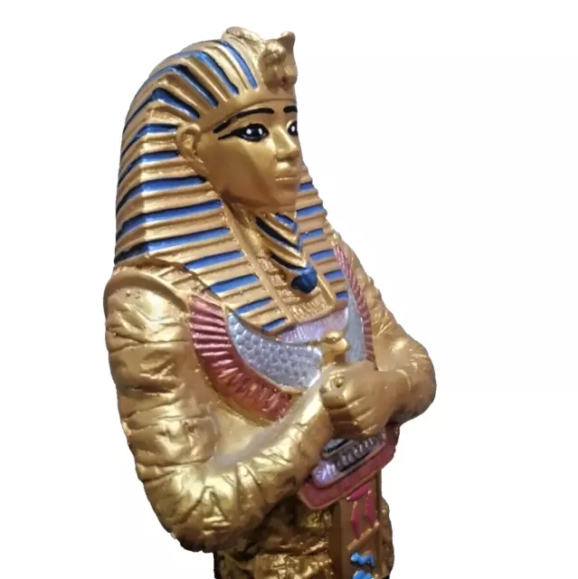 36cm Large Ancient Egyptian King Tut Statue Golden Color Heavy Solid Stone