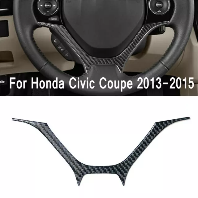 8) Décor intérieur en fibre de carbone pour Honda Civic Coupé 2013 15 volant