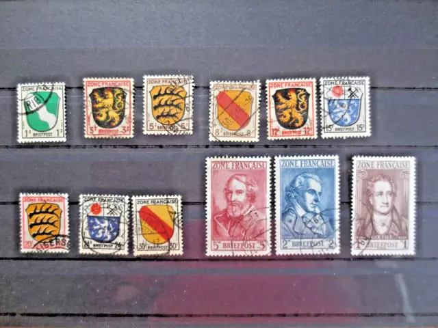 Französische Zone Lot aus MINR 1-14 gestempelt s. Scan !!!! Französische Zone Lot aus MINR 1-14 gestempelt s. Scan !!!!