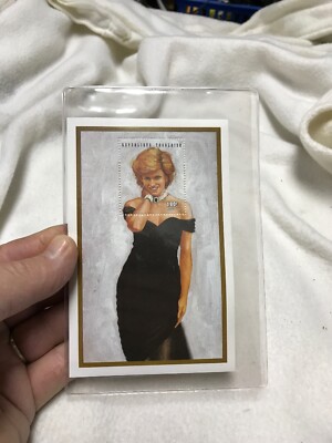 PRINCESS DIANA Commemorative Sheet w Postage Stamp w COA, Black Cocktail Dress