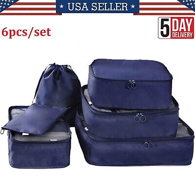 Portable Organizer Travel Storage Bag 6Pcs Set for Clothes Luggage Packing Pouch