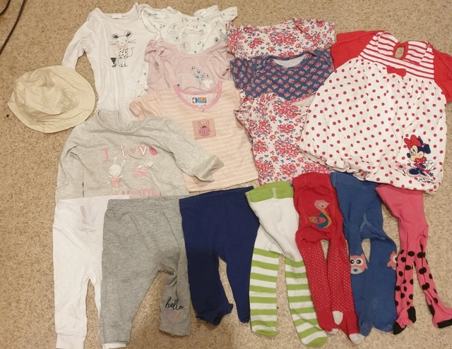 Pacchetto vestiti bambina 3-6 mesi cappello primavera pantaloni estivi t-17