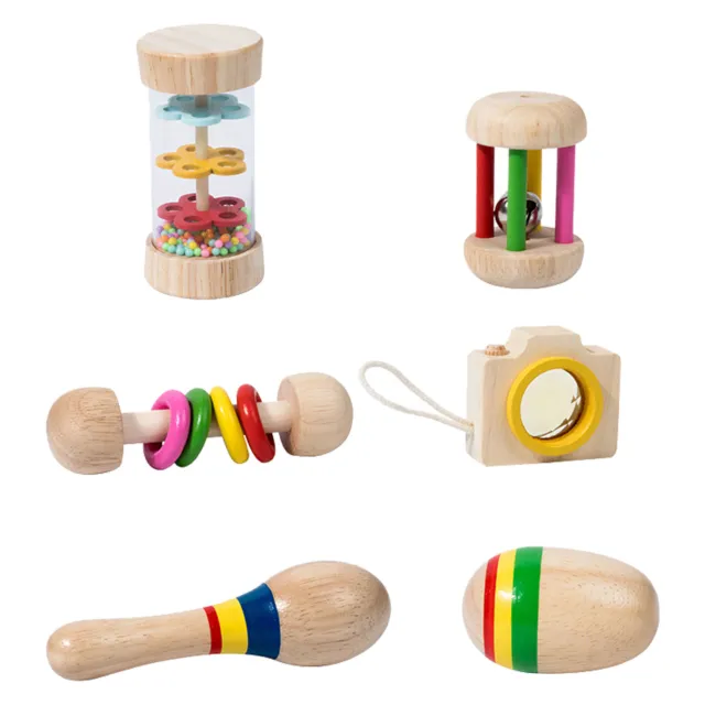 Montessori Toys Wooden Rattles For Baby Crib Toys Baby Rattle Educational Music
