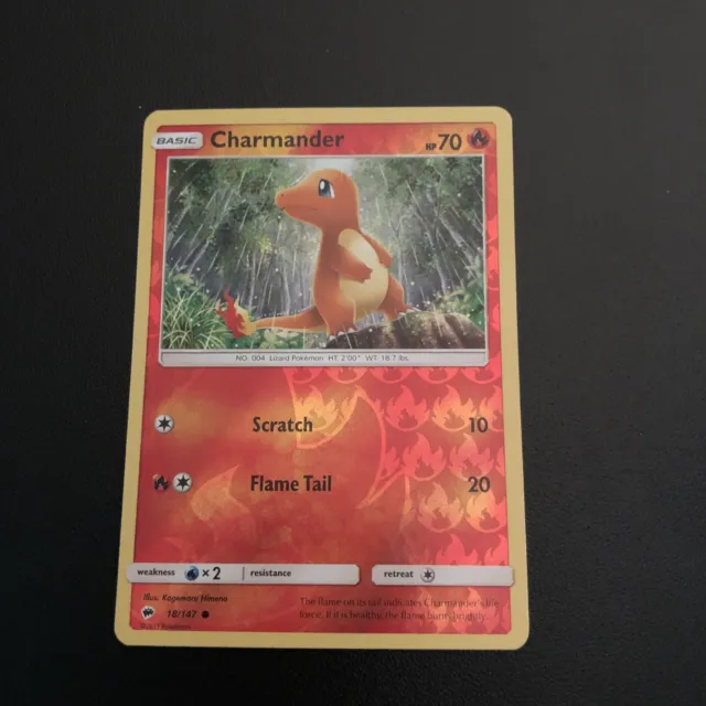 18/147 | Charmander Reverse Holo | Burning Shadows | Pokemon Card | Near Mint