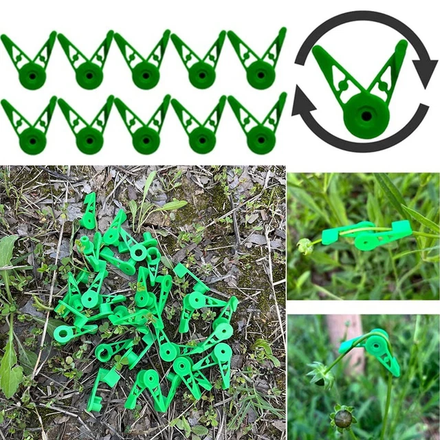 Toyvian 2 Set Piegatrice di Piante Venni Supporto Piegatrice per Piante da Gradi Regolabile Ramo Plant Clips Piegatrice per La Formazione delle Piante Pianta Durevole Plastica 100 Pezzi*2