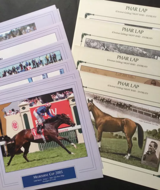 2006 Phar Lap And Makybe Diva  Horse Racing  Prints -  12 Prints Each Set  (New)