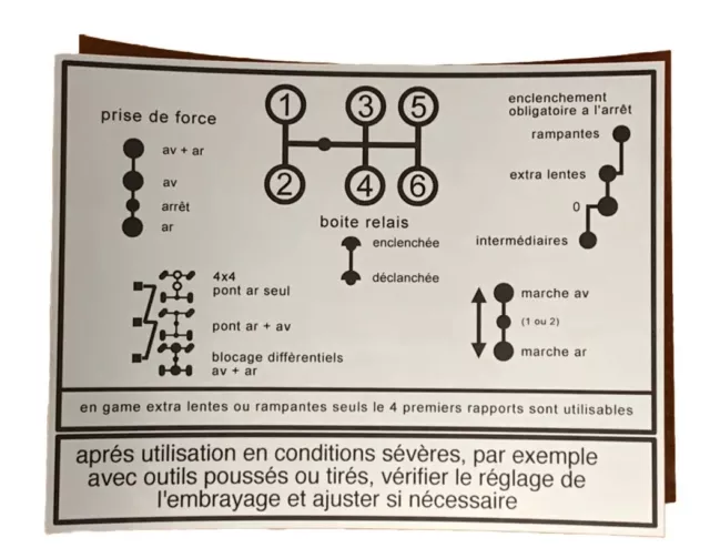 Unimog Shifting Diagram -Schéma de circuit- 421 403 406 416 large transmission