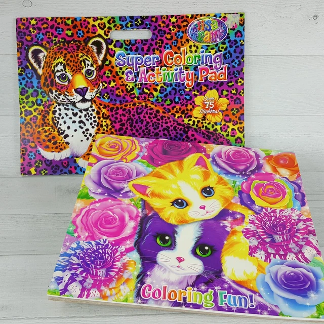 LISA FRANK SET of 2 Coloring Fun Super Coloring Fun & Activity Pad