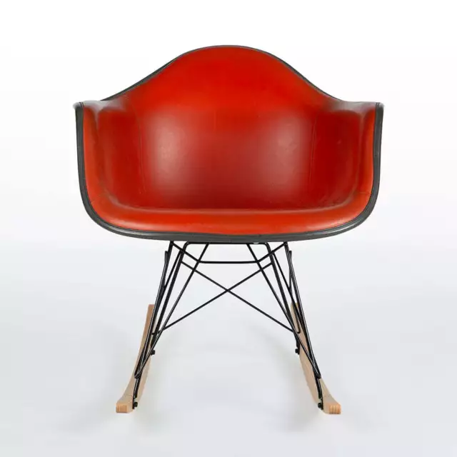 Herman Miller Eames Chair Red Vinyl Original Medium Tone RAR Arm Shell Chair 2