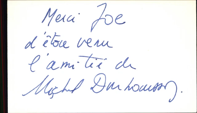 Michel Duchoussoy D.2012 French Actor Signed 3" x 5" Index Card