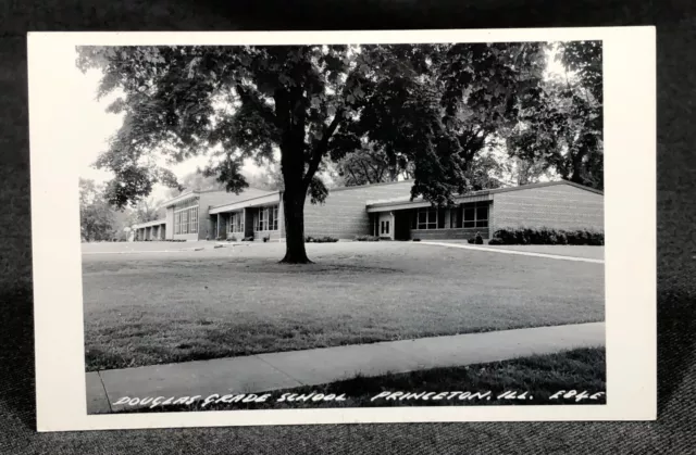 Douglas Grade School Princeton IL Vintage Real Photo Postcard RPPC View DB
