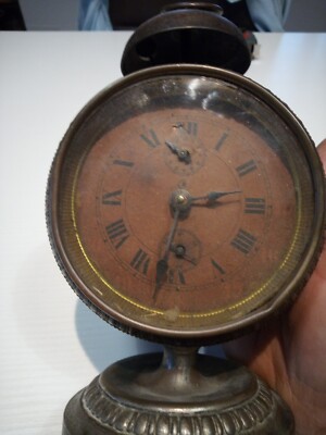OTTONE NICHELATO CON CAMPANA ESTERNA AUSONIA-CLOCK/ SVEGLIA INIZIO 900 