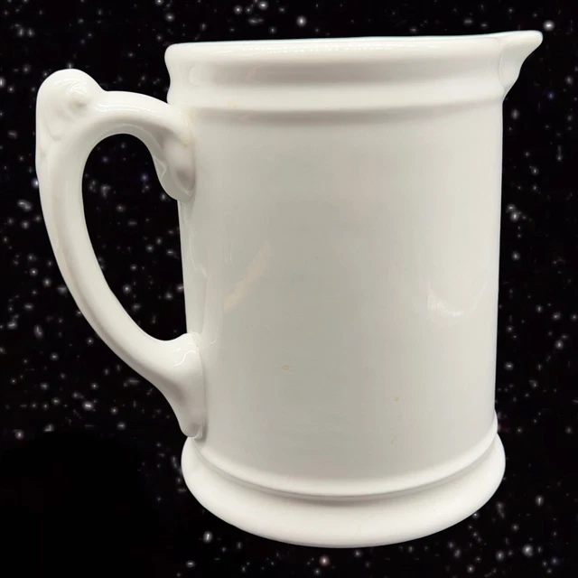 Hotel Hercules Pottery Pitcher White Restaurant Ware Marked 7.5”W 6.5”T