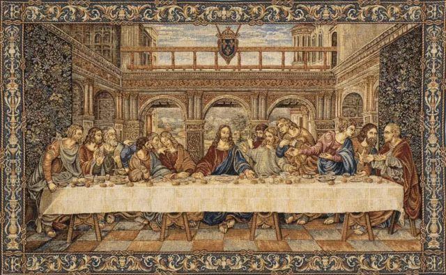 Tapestry wall hanging Last Supper Made in Italy 26 x 66 large size