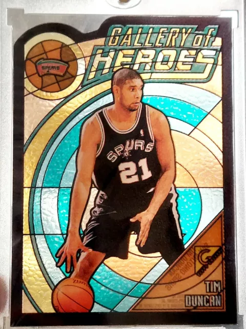 TIM DUNCAN 2000-2001 Topps Gallery Of Heroes Stained Glass SSP SHORT PRINT RARE!