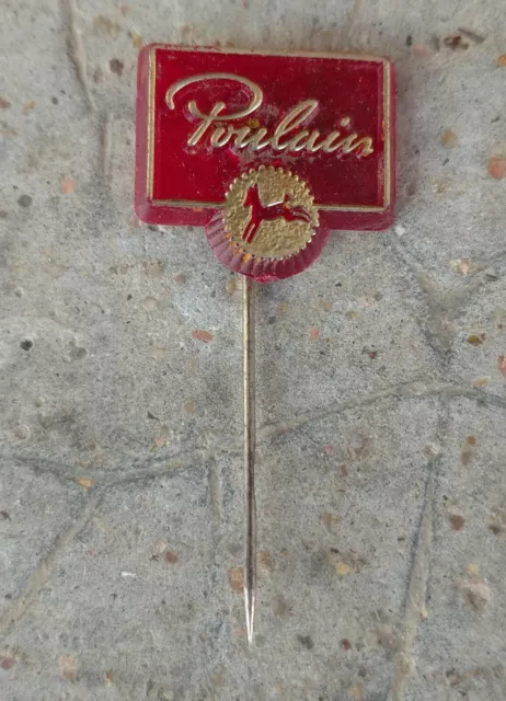 ancienne  broche pic épingle publicitaire chocolat poulain